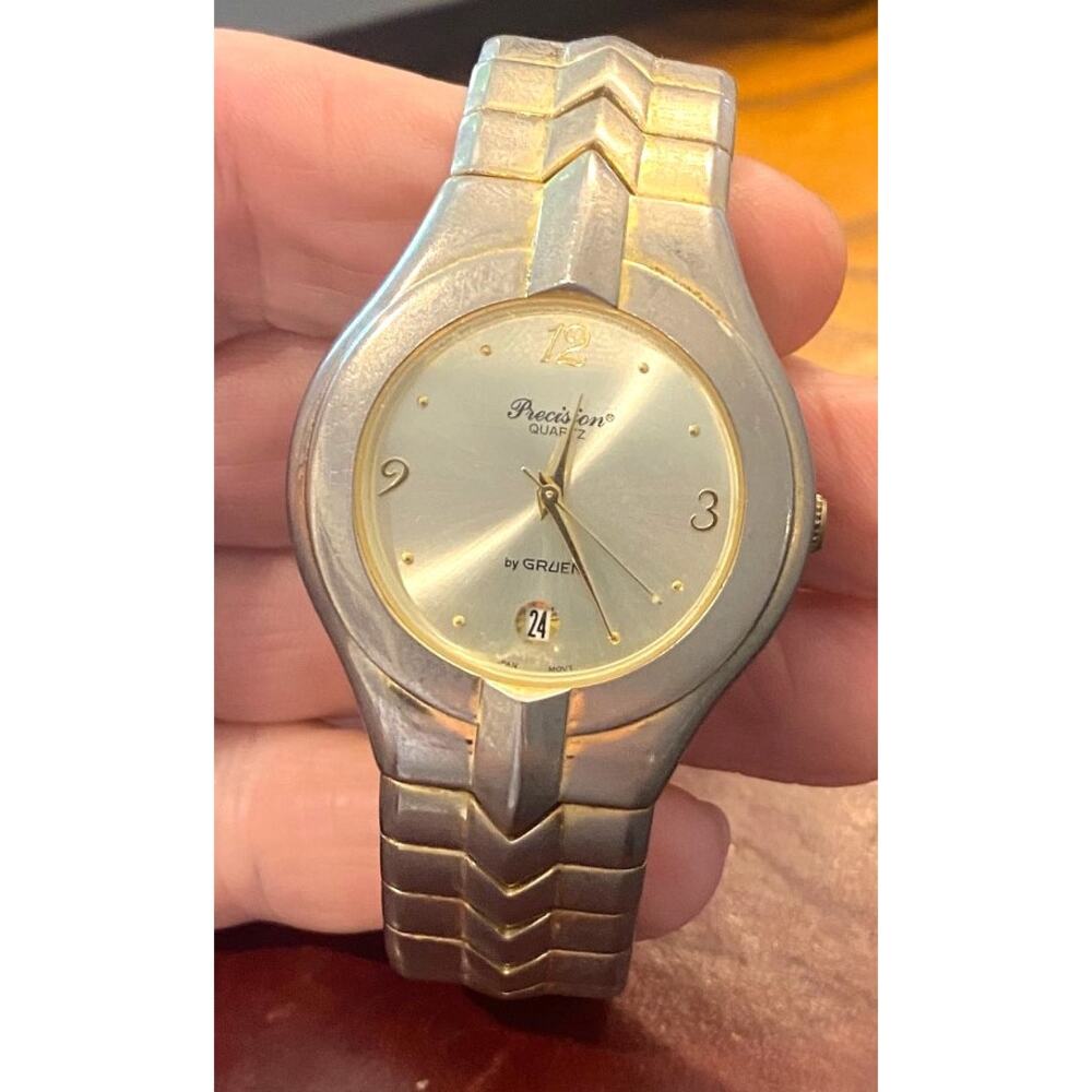 Men's Light Gold Tone Precision by Gruen Watch, GP5038, Date Window